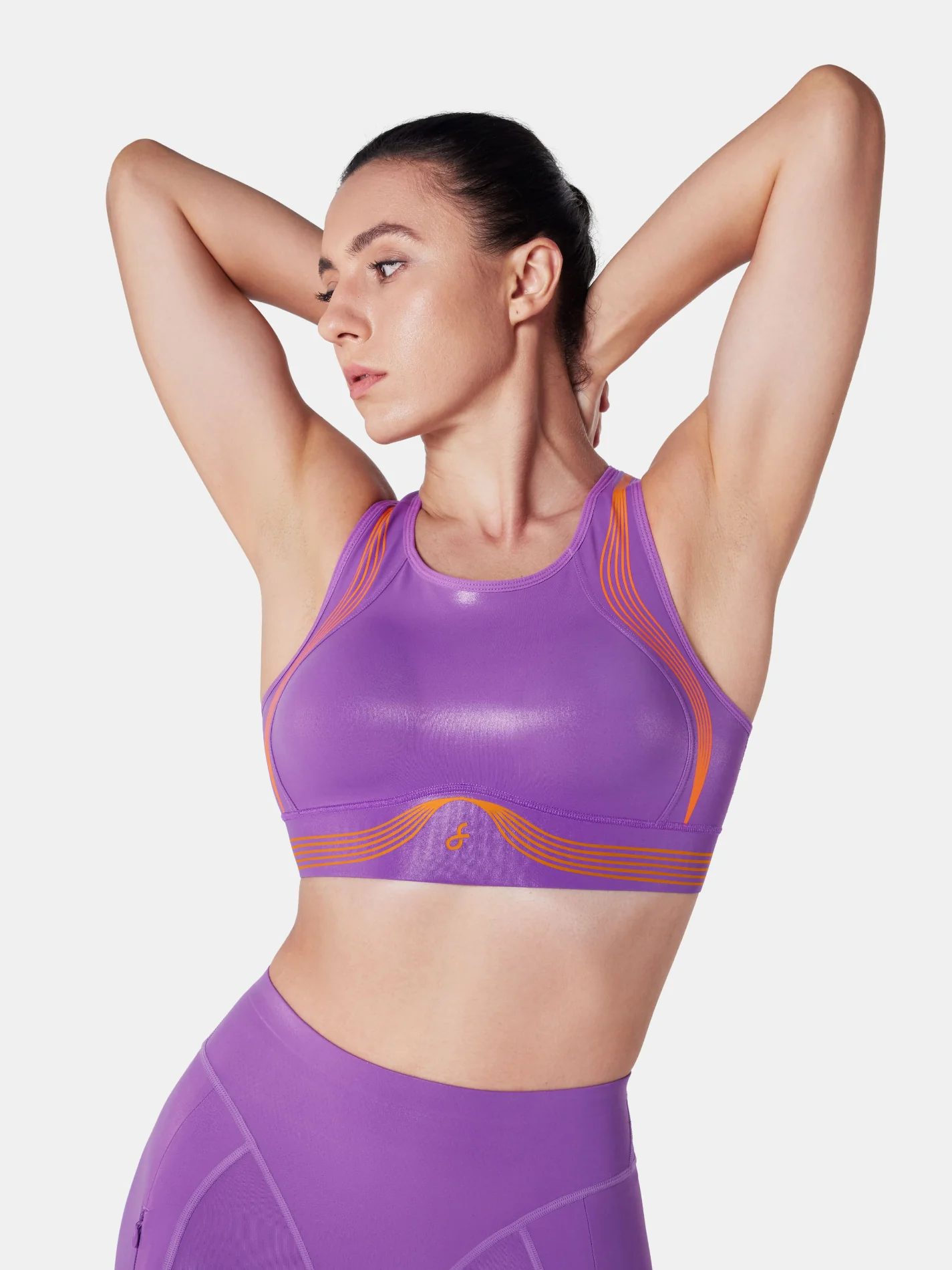 Body Sculpt Glossy Leather Sports Bra, A-D Cups - Image 13